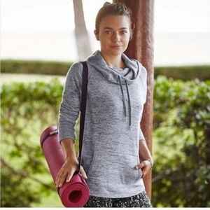 Athleta Blissful Cowl Neck Sweatshirt marled gray size xs